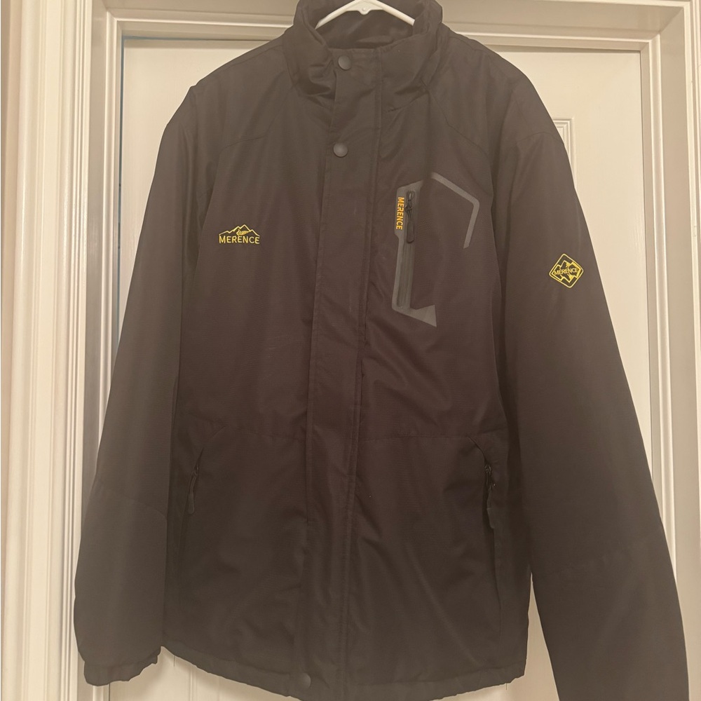 NWOT Merence Black Men’s Waterproof/Windproof Winter Snow/Ski Jacket  Size Large